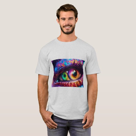 Verdeelde grafische afdruk bovenkant t-shirt (Voorkant volledig)