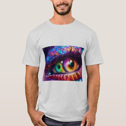 Verdeelde grafische afdruk bovenkant t-shirt (Voorkant)