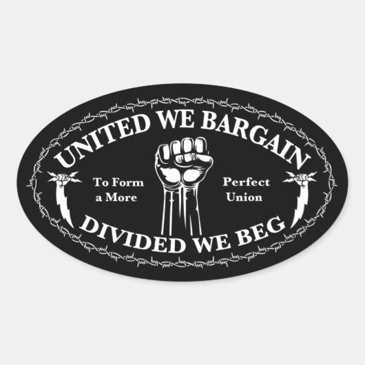 Verdeelde we smeken ovale sticker (Voorkant)