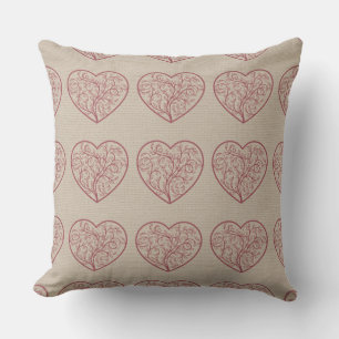 Verdekte hartslag Omkeerbare Taupe Pillow Kussen