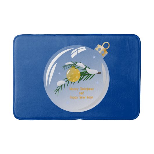 Verdekte kerstbijtak in bauble badmat (Voorkant)