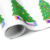 Verdekte kerstbomen en kerstcadeautjes cadeaupapier (Rol Hoek)