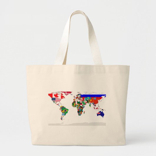 Verdekte wereldtas grote tote bag (Voorkant)