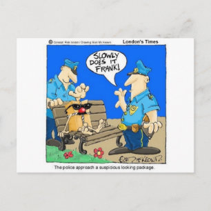 Verdenkelijk pakket Funny Police Cartoon Gifts Briefkaart