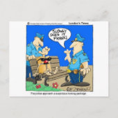 Verdenkelijk pakket Funny Police Cartoon Gifts Briefkaart (Voorkant)