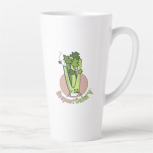 Verdenking van Celery™ Circle Celery Logo met Tagl Latte Mok