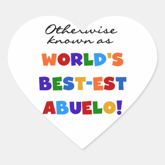 Verder bekend als Best-est Abuelo Gifts Hart Sticker (Voorkant)