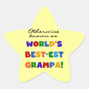 Verder bekend als Best-est Grampa Tshirts Ster Sticker