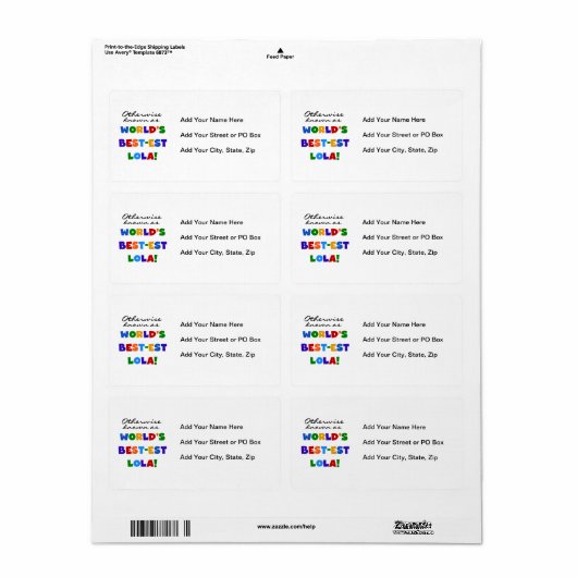 Verder bekend als Best-est Lola Gifts Etiket (Full Sheet)