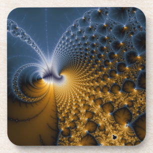 Verder - fractale kunst bier onderzetter