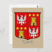 Verdi Family Heraldic Shield Briefkaart (Voorkant / Achterkant)