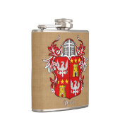 Verdi Heraldisch Schild met Helm en Mantel Heupfles (Rechts)