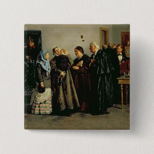 Verdict, 'Not Guilty', 1882 Vierkante Button 5,1 Cm