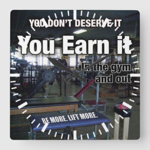 Verdien het - Workout Motivatie Vierkante Klok