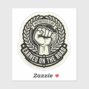 Verdiend Op De Weg Biker Vuist Sleutelsticker Sticker