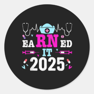 Verdiende IT 2025 Nurse Afstuderen Nursing School  Ronde Sticker