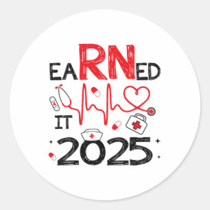 Verdiende IT 2025 voor Nurse Afstuderen of RN LPN  Ronde Sticker