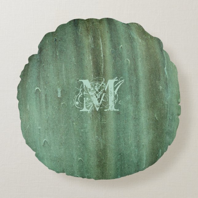 Verdigris Bronze Rond Kussen (Voorkant)