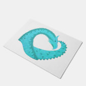 Verdigris hartdraak op wit deurmat (Schuin)