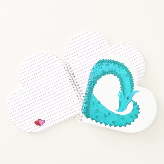 Verdigris hartdraak op wit notitieboek (Binnen)