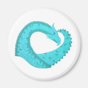 Verdigris hartdraak wit magneet