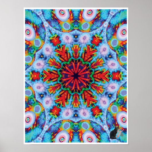 Verdigris Kinetic Collage Kaleidoscope Poster (Devant)