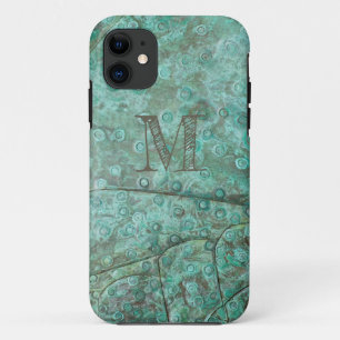 Verdigris Verdigris Bronze - Aangepast monogram iPhone 11 Hoesje