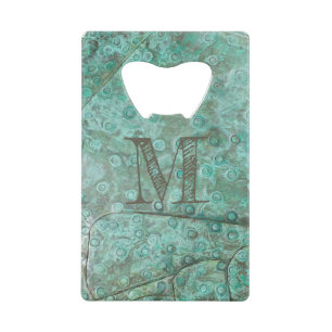 Verdigris Verdigris Bronze - Aangepast monogram Kredietkaart Flessenopener