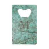 Verdigris Verdigris Bronze - Aangepast monogram Kredietkaart Flessenopener (Achterkant)