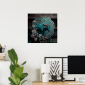 Verdigris Zodiac Taurus Metal Art Poster (Thuiskantoor)
