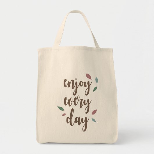 Verdoezelkalligrafie geniet elke dag van een kruid tote bag (Voorkant)