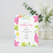 Verdomde Waterverf bloemen Kaart (Staand voorkant)