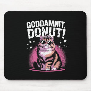 Verdomme Donut Grappige Prinses Kat Bril Muismat