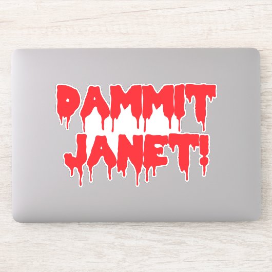 Verdomme Janet, druppelend bloed, rode horrorfilm Sticker (Computer)