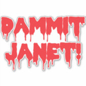 Verdomme Janet, druppelend bloed, rode horrorfilm Sticker (Voorkant)