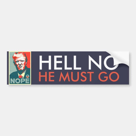 "Verdomme nee" Hij moet gaan. Impeach anti Donald  Bumpersticker (Voorkant)