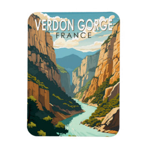 Verdon Gorge Frankrijk Reizen Kunst Vintage Magneet