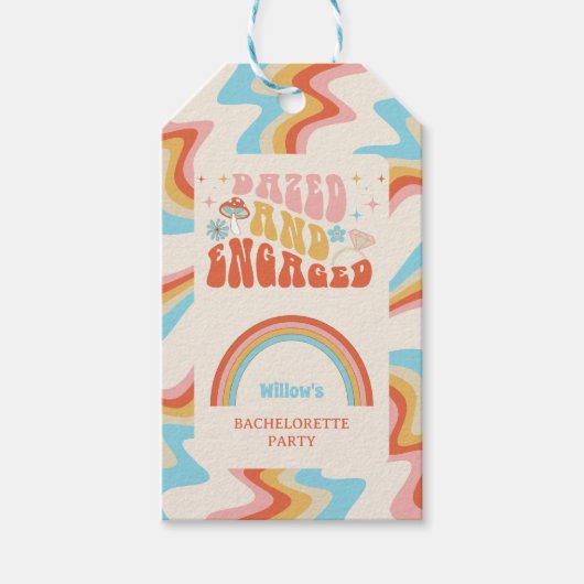 Verdoofd En Verlobt Bruidsfeest Favor Cadeaulabel (Voorkant)