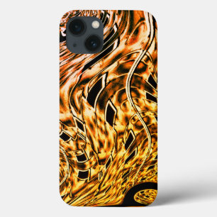 Verdraaid met een lichtschaduw van koraal tot goud iPhone 13 hoesje