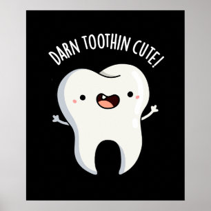 Verdraaid Tooth-in Leuke Grappige Tand Pun Donker  Poster