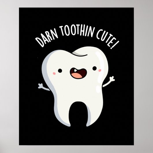 Verdraaid Tooth-in Leuke Grappige Tand Pun Donker  Poster (Voorkant)