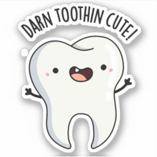 Verdraaid Tooth-in Leuke Grappige Tooth Pun Sticker