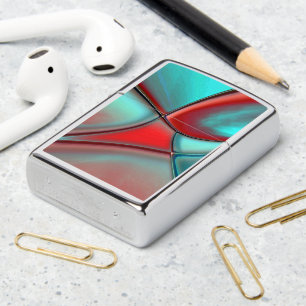 Verdraaide borden met convex edge red en turquoise