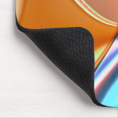 Verdraaide curven in geelblauw en acrylhoudend sin muismat (Hoek)