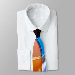 Verdraaide curven in geelblauw en acrylhoudend sin stropdas