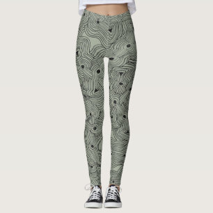 Verdraaide en Verdraaide Kunst van de Topografie i Leggings