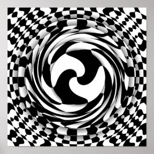 Verdraaide geest zwart-wit op art 12 x 16 inch poster