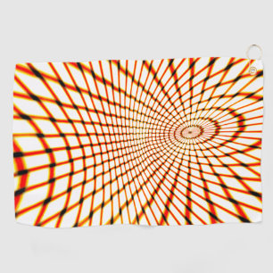 Verdraaide oranje lijnen die een zonken cirkel vor golfhanddoek
