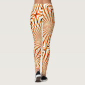 Verdraaide oranje lijnen die een zonken cirkel vor leggings (Achterkant)