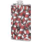 Verdraaide rode gestreepte Abstracte snoepstokken Heupfles (Links)